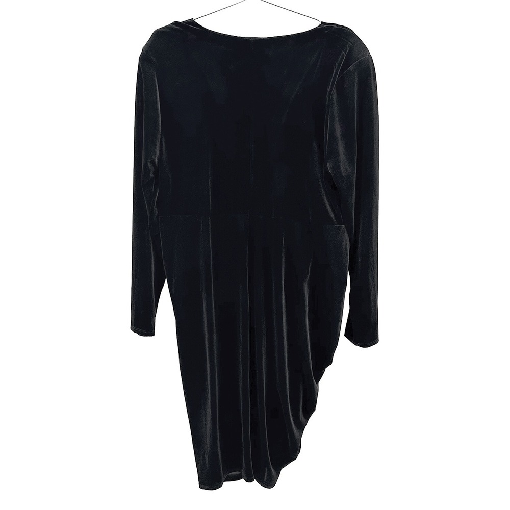 ELOQUII Velour Long Sleeve Ruched Bodycon Dress • Size 20 • black • EUC‎ - Picture 4 of 7